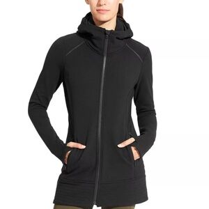 💥Athleta Cya Long Strong 3/4 Length Hoodie Jacket, Size Small, Black